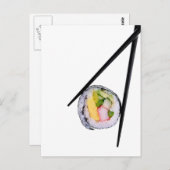 Carte Postale Sushi Roll & Chopsticks - Modèle Customisé (Devant / Derrière)