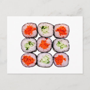 Carte Postale Sushi Rolls Modèle alimentaire japonais