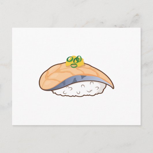 Carte Postale Sushi Saumon ciselé - Kawaii Foodies (Devant)