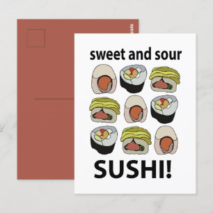 Carte Postale Sushi sucré et sushi aigre