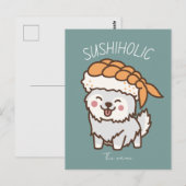 Carte Postale sushiholic, chat sushi (Devant / Derrière)