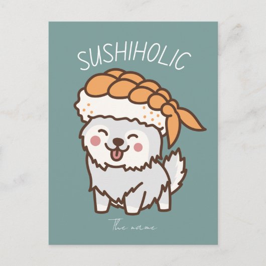 Carte Postale sushiholic, chat sushi (Devant)