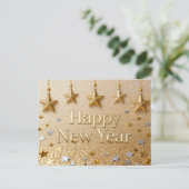 Carte Postale Suspended Stars Happy New Year Chic Modern (Debout devant)
