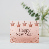 Carte Postale Suspended Stars Happy New Year Chic Modern (Debout devant)