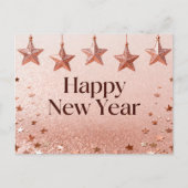 Carte Postale Suspended Stars Happy New Year Chic Modern (Devant)