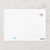 Carte Postale süße Baby Party Einladung blau aquarell Elefant (Dos)