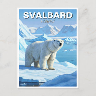Carte Postale Svalbard de neige à l'ours polaire Norvège