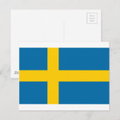Carte Postale Sveriges Flagga - Drapeau suédois - Drapeau suédoi (Devant / Derrière)