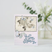 Carte Postale SW Rose und Schmetterlinge (Debout devant)
