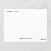 CARTE POSTALE SWAG DE COW-BOY # 4 (Dos)