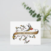 Carte Postale Swallow and Scroll with Cross-stitching (Debout devant)