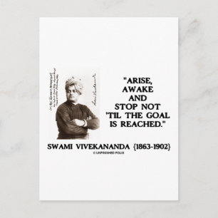 Carte Postale Swami Vivekananda Se lever Éveillé Ne Pas 'Til But