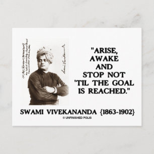 Carte Postale Swami Vivekananda Se lever Éveillé Ne Pas 'Til But