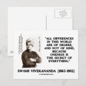 Carte Postale Swami Vivekananda Un Secret De Tout (Devant / Derrière)