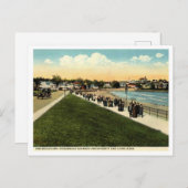 Carte Postale Swampscott, Lynn MA, Promenade c1920s Vintage (Devant / Derrière)
