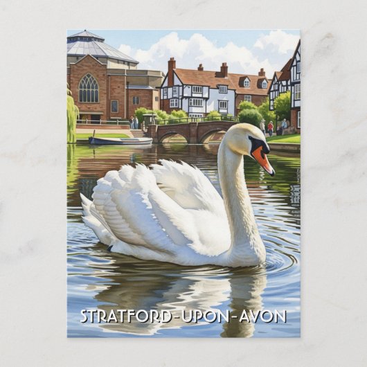 Carte Postale Swan à Stratford-Upon-Avon Angleterre Voyage (Devant)