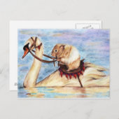 Carte postale Swan Back Riding (Hamster) (Devant / Derrière)