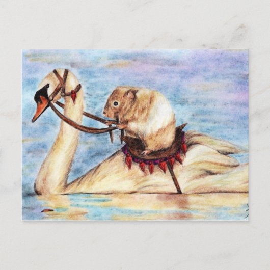 Carte postale Swan Back Riding (Hamster) (Devant)