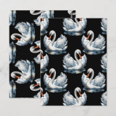 Carte Postale Swan Birds Design Motif (Devant / Derrière)