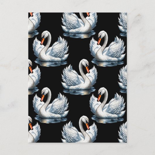 Carte Postale Swan Birds Design Motif (Devant)