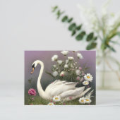 Carte Postale Swan dans un jardin (Debout devant)