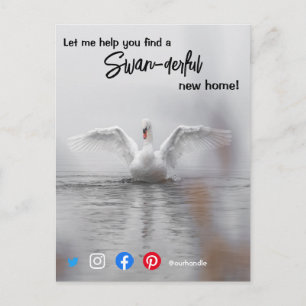 Carte Postale swan merveilleuse agent immobilier marketing