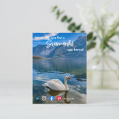Carte Postale swan merveilleuse agent immobilier marketing (Debout devant)