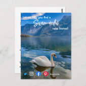 Carte Postale swan merveilleuse agent immobilier marketing (Devant / Derrière)