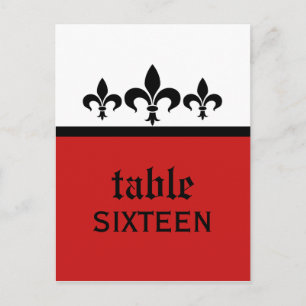 Carte postale Swanky Fleur De Lis, Rouge