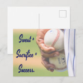 Carte Postale Sweat plus Sacrifice égale Succès BASEBALL (Devant / Derrière)