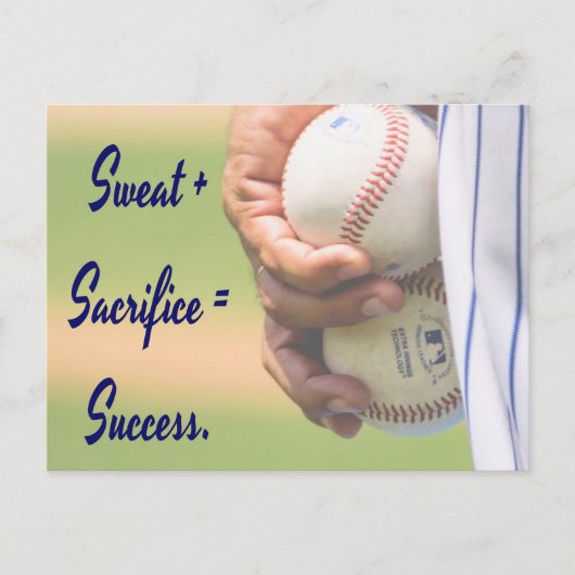 Carte Postale Sweat plus Sacrifice égale Succès BASEBALL (Devant)