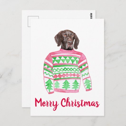 Carte Postale Sweater Glossy Grizzly Ugly Christmas (Devant / Derrière)