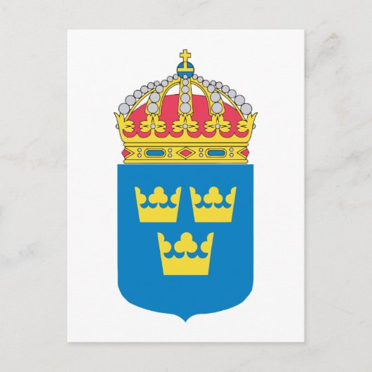 Carte Postale Sweden Coat of Arms (lesser) (Devant)