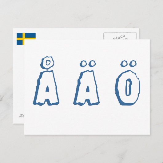 Carte Postale Swedish letters (Devant / Derrière)