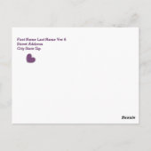 Carte Postale SWEET 16 Coeurs de Merci Pois violets B07 (Dos)