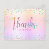 Carte Postale Sweet 16 Rainbow Parties scintillant Ombre Anniver (Devant)