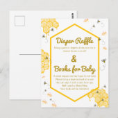 Carte Postale Sweet As Can Bee Diaper Raffle & Livres 4 Bébé (Devant / Derrière)