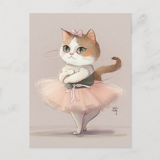 Carte Postale Sweet ballerine kitty (Devant)