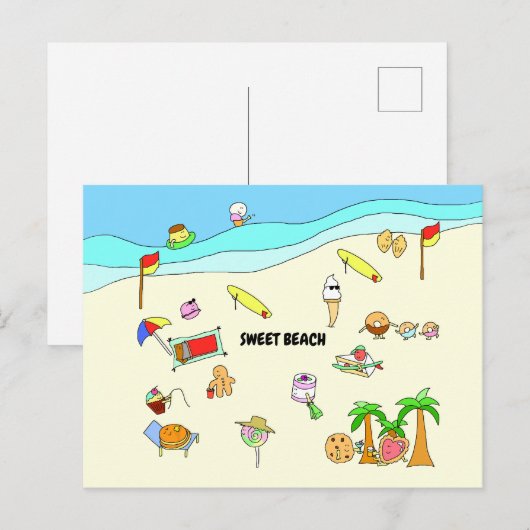CARTE POSTALE SWEET BEACH (Devant / Derrière)