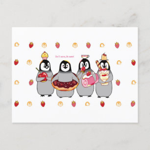 Carte postale Sweet Dessert Penguins