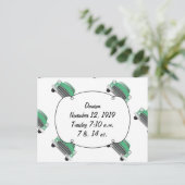 Carte Postale Sweet Green Retro Voiture Bébé Garçon Cadeaux (Debout devant)