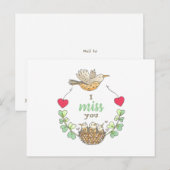 Carte Postale Sweet Little Birds Je Vous Manque Professeur (Devant / Derrière)