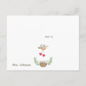 Carte Postale Sweet Little Birds Je Vous Manque Professeur (Dos)