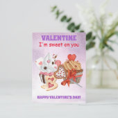 Carte Postale Sweet on you Cupcake valentine's day (Debout devant)