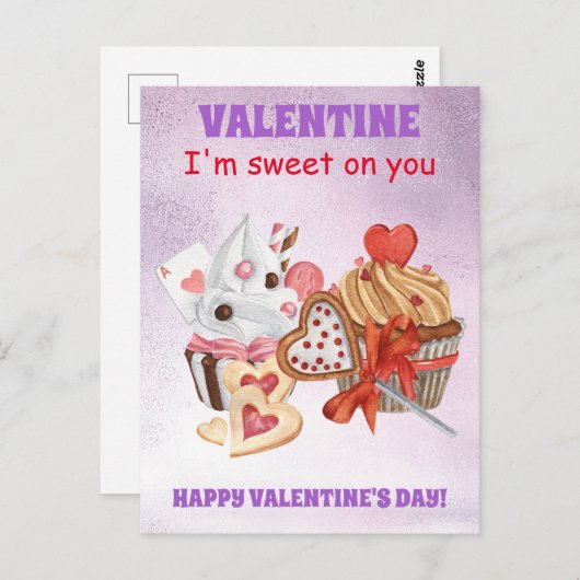 Carte Postale Sweet on you Cupcake valentine's day (Devant / Derrière)