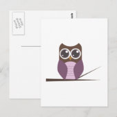 Carte Postale Sweet Owl sur Branche (Devant / Derrière)