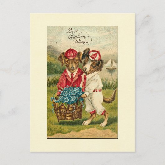 Carte Postale Sweet Pups Meilleurs voeux d'anniversaire (Devant)