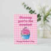 Carte postale Sweet Rose Cupcake Mothers Day (Debout devant)