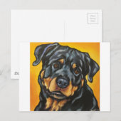 Carte Postale Sweet Rottweiler (Devant / Derrière)