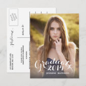 Carte Postale Sweet Script | Invitation de la fête de graduation (Devant / Derrière)